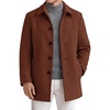 image:imageCOOFANDY Mens Pea Coat Slim Fit Winter Overcoat Mid Length Trench CoatBrown