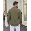 image:imageCOOFANDY Men Casual Button Down Shirt Long Sleeve Untucked Denim Dress ShirtArmy Green