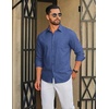image:imageCOOFANDY Men Casual Button Down Shirt Long Sleeve Untucked Denim Dress ShirtBlue