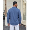 image:imageCOOFANDY Men Casual Button Down Shirt Long Sleeve Untucked Denim Dress ShirtDenim Blue