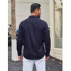 image:imageCOOFANDY Men Casual Button Down Shirt Long Sleeve Untucked Denim Dress ShirtNavy Blue
