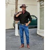 image:imageCOOFANDY Men Western Cowboy Shirt Casual Button Down Work Shirt with PocketBlack