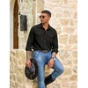 image:imageCOOFANDY Men Western Cowboy Shirt Casual Button Down Work Shirt with PocketBlack