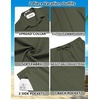 image:imageCOOFANDY Mens 2 Piece Outfits Cuban Guayabera Shirts and Shorts Summer SetArmy Green