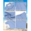 image:imageCOOFANDY Mens 2 Piece Outfits Cuban Guayabera Shirts and Shorts Summer SetLight Blue