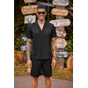 image:imageCOOFANDY Mens 2 Piece Short Set Guayabera Button Down Shirt Casual OutfitsBlack