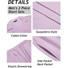 image:imageCOOFANDY Mens 2 Piece Short Set Guayabera Button Down Shirt Casual OutfitsPurple