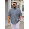 image:imageCOOFANDY Mens Big and Tall Short Sleeve Casual Button Down Plaid ShirtBlackwhite