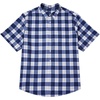 image:imageCOOFANDY Mens Big and Tall Short Sleeve Casual Button Down Plaid ShirtNavywhite