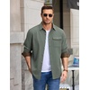 image:imageCOOFANDY Mens Button Down Shirt Jacket Long Sleeve Flannel ShirtsArmy Green