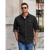 image:imageCOOFANDY Mens Button Down Shirt Jacket Long Sleeve Flannel ShirtsBlack