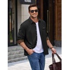 image:imageCOOFANDY Mens Button Down Shirt Jacket Long Sleeve Flannel ShirtsBlack