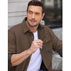 image:imageCOOFANDY Mens Button Down Shirt Jacket Long Sleeve Flannel ShirtsBrown