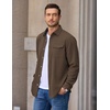 image:imageCOOFANDY Mens Button Down Shirt Jacket Long Sleeve Flannel ShirtsBrown