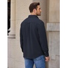 image:imageCOOFANDY Mens Button Down Shirt Jacket Long Sleeve Flannel ShirtsDark Blue