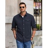 image:imageCOOFANDY Mens Button Down Shirt Jacket Long Sleeve Flannel ShirtsDark Blue