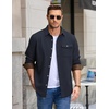 image:imageCOOFANDY Mens Button Down Shirt Jacket Long Sleeve Flannel ShirtsDark Blue