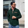 image:imageCOOFANDY Mens Button Down Shirt Long Sleeve Casual Corduroy Untucked Shirt Jacket with PocketGreen