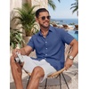 image:imageCOOFANDY Mens Casual Button Down Shirt Short Sleeve Summer Beach ShirtsBlue