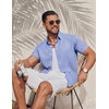 image:imageCOOFANDY Mens Casual Button Down Shirt Short Sleeve Summer Beach ShirtsLight Blue