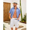 image:imageCOOFANDY Mens Casual Button Down Shirt Short Sleeve Summer Beach ShirtsLight Blue
