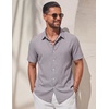 image:imageCOOFANDY Mens Casual Button Down Shirt Short Sleeve Summer Beach ShirtsLight Gray