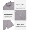 image:imageCOOFANDY Mens Casual Button Down Shirt Short Sleeve Summer Beach ShirtsLight Gray