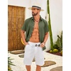 image:imageCOOFANDY Mens Casual Button Down Shirt Short Sleeve Summer Beach ShirtsOlive Green