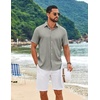 image:imageCOOFANDY Mens Casual Button Down Shirt Short Sleeve Summer Beach ShirtsSage Green