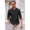 image:imageCOOFANDY Mens Casual Button Down Shirts Long Sleeve Untucked Regular Fit Denim Dress ShirtBlack