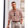 image:imageCOOFANDY Mens Casual Button Down Shirts Long Sleeve Untucked Regular Fit Denim Dress ShirtDusty Pink