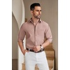 image:imageCOOFANDY Mens Casual Button Down Shirts Long Sleeve Untucked Regular Fit Denim Dress ShirtDusty Pink