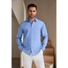 image:imageCOOFANDY Mens Casual Button Down Shirts Long Sleeve Untucked Regular Fit Denim Dress ShirtLight Blue