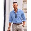 image:imageCOOFANDY Mens Casual Button Down Shirts Long Sleeve Untucked Regular Fit Denim Dress ShirtLight Blue