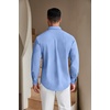 image:imageCOOFANDY Mens Casual Button Down Shirts Long Sleeve Untucked Regular Fit Denim Dress ShirtLight Blue