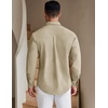 image:imageCOOFANDY Mens Casual Button Down Shirts Long Sleeve Untucked Regular Fit Denim Dress ShirtLight Khaki
