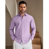 image:imageCOOFANDY Mens Casual Button Down Shirts Long Sleeve Untucked Regular Fit Denim Dress ShirtLight Purple
