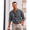 image:imageCOOFANDY Mens Casual Button Down Shirts Long Sleeve Untucked Regular Fit Denim Dress ShirtMedium Grey