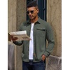 image:imageCOOFANDY Mens Corduroy Shirt Long Sleeve Button Down Casual Shirts JacketArmy Green