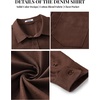 image:imageCOOFANDY Mens Denim Shirt Jacket Casual Long Sleeve Button Down Jean ShirtsBrown