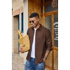 image:imageCOOFANDY Mens Denim Shirt Jacket Casual Long Sleeve Button Down Jean ShirtsBrown