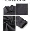 image:imageCOOFANDY Mens Denim Shirt Jacket Casual Long Sleeve Button Down Jean ShirtsDark Grey
