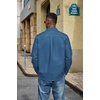 image:imageCOOFANDY Mens Denim Shirt Jacket Casual Long Sleeve Button Down Jean ShirtsSlate Blue
