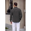 image:imageCOOFANDY Mens Dress Shirts Long Sleeve Untucked Button Down ShirtsDark Grey