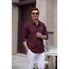 image:imageCOOFANDY Mens Dress Shirts Long Sleeve Untucked Button Down ShirtsWine Red