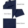 image:imageCOOFANDY Mens Dress Shirts Short Sleeve Casual Untucked Button Down ShirtNavy Blue