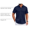 image:imageCOOFANDY Mens Dress Shirts Short Sleeve Casual Untucked Button Down ShirtNavy Blue