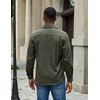 image:imageCOOFANDY Mens Flannel Shirt Jacket Long Sleeve Plaid Shacket with PocketsArmy Green Solid Color