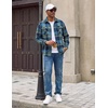 image:imageCOOFANDY Mens Flannel Shirt Jacket Long Sleeve Plaid Shacket with PocketsBlue