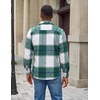 image:imageCOOFANDY Mens Flannel Shirt Jacket Long Sleeve Plaid Shacket with PocketsGreen